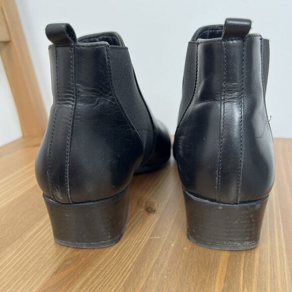 AQUATALIA WOMEN'S‎ FALCO BLACK LEATHER CHELSEA ANKLE BOOTIES - SIZE 8.5 - Picture 5 of 10
